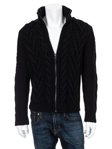 michael kors knit sweater black hooded|Michael Kors jumpers for men.